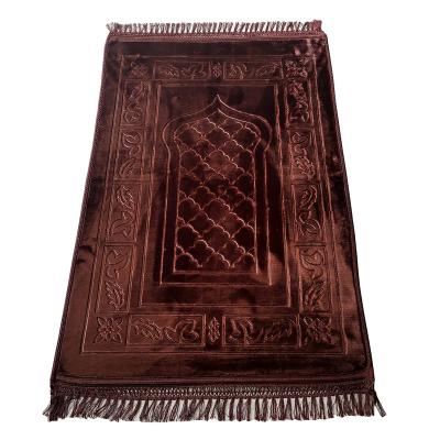 China Modern Machine Made Velvet Mat Non-Slip Rectangle Prayer Rug New Quality Custom Made Washable for sale