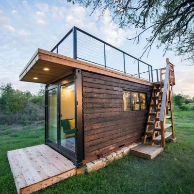 China Quacent Modern 40Ft Luxury Tiny Wooden Prefab House Contain Living Two Storey Container Prefab Self Build Cabins Apartment for sale