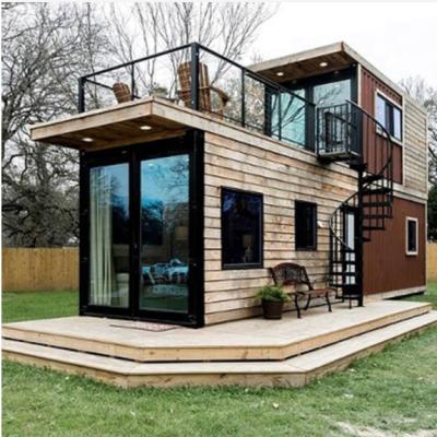 China Quacent Modern Luxury Tiny House Two Storey Wooden Prefab Container Prefab Freestanding Cabins Hotel Apartment Villa for sale