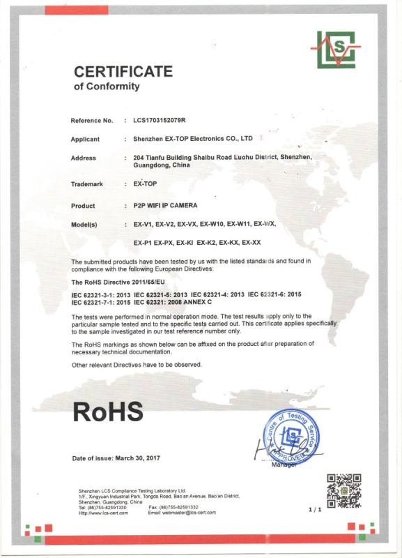 RoHS - Shenzhen Ex-Top Electronics Co., Ltd.