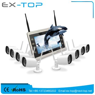 China DIY P2P EseeCloud Wifi Plug & Play Remote Camera 12V 11 Inch LCD 8CH Wif NVR Kit EX-K8604L11-303ow-10 for sale