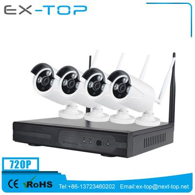 China 6 Users Plug & Play Wireless CCTV 720P 4CH NVR 2.4GHZ Digital Security Kit for sale