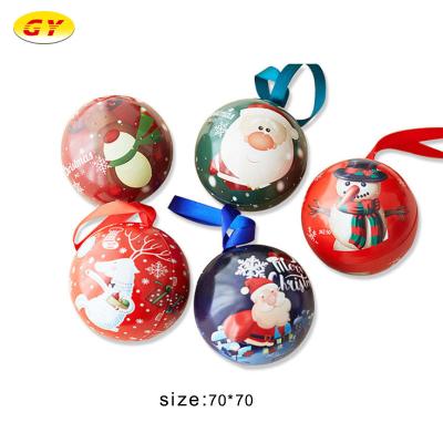 China Wholesale Recyclable Exquisitely Printed Round Small Candle Tin Box Christmas Cookie Metal Box for sale