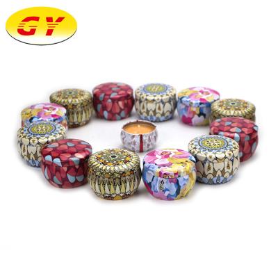 China Recyclable Customizable Retro Scented Candle With Unique Lid Metal Candle Jar for sale