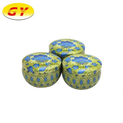 China Wholesale Recyclable Small Round Black Tin Candle Bulk Food Grade Tin Can With Lid for sale