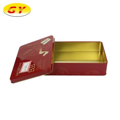 China Recyclable Rectangular Customizable Cosmetic Packaging Metal Tin Box Christmas Cookie Printing Tin for sale