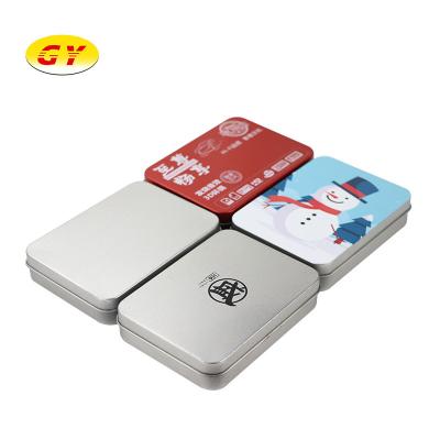 China Recyclable brand tinplate 115*85*22mmrectangular box die box bluetooth headset metal direct packing box for sale