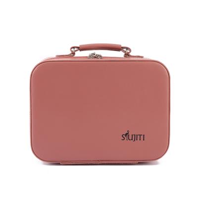 China Jewelry Packaging Custom Logo Women PU Leather Travel Jewelry Box Organizer Jewelery Storage Zipper Case for Ring Earring Necklace Packaging for sale