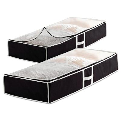 China Sustainable Premium Nonwoven Underbed Storage Bag Clothes Storage Boxes Organizer Under Bed Storage Bags For Bedding, Duvet, Linen, Pillow for sale