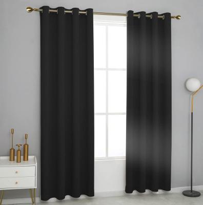 China Blackout 2 Panel Color Bedroom Hotal Plug And Play Black Curtain for sale