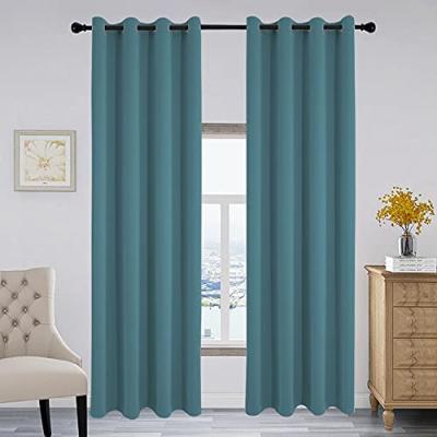 China Hot Selling 100% Blackout Shaoxing Polyester Panels Blackout 2 Panels Ready Made Curtains for sale