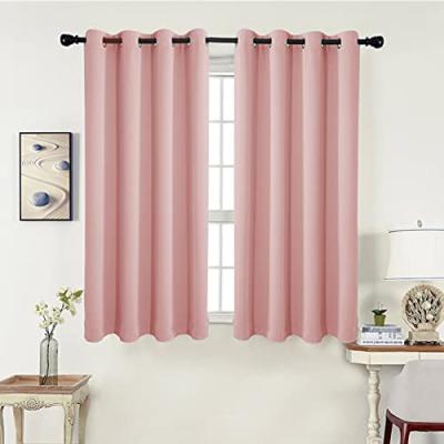 China 2021 Popular Polyester Solid Color Blackout Ready 100% Blackout Curtains for sale