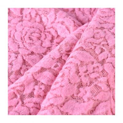 China 2021 Sustainable Fashion Design Bridal Spandex Cotton Embroidery Pink Lace Fabric For Dresses for sale