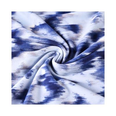 China 2021 Viable New Designer Colorful Abstract Print Polyester Spandex Knitt Fabric For Girl Dress for sale