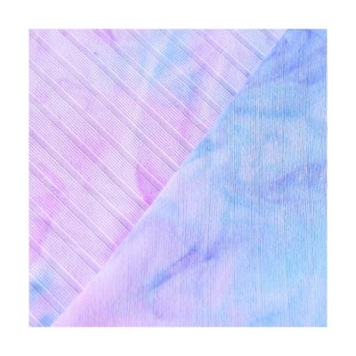 China Viable Hotspots 2021 New Products Years Tie Dye Knitting Polyester Rib Spandex Fabric For Woman Garment for sale