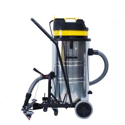 China HL80-2W 80L Hotels Industrial Stainless Steel Wet And Dry Vacuum Cleaner With Rear Floor Squeegee for sale