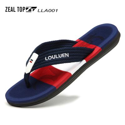 China CUSHIONING Wholesale New Design Men's Factory Price Red Color PVC Outsole Summer Beach Slippers Customize Rubber Slide Flip Flops for sale