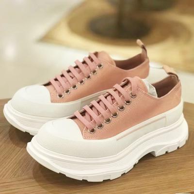 China CUSHIONING High Platform Chunky Shoes Women Wedge Canvas Sneakers Breathable Outdoor Manufacturer Wholesale Stylish for sale