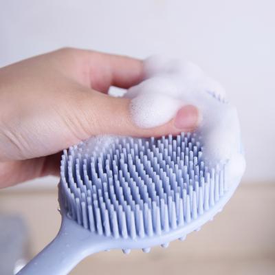 China Viable Body Brush Silicone Bath Ultra-Soft Shower BODY Scrubber With Long Handle BPA Free Bendable Back Brush for sale