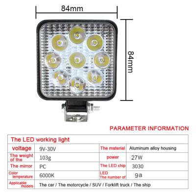 China Universal LED Driving Lights With Spot Beam Small 48W LED Pods Headlight For Motorcycles Offroad Car Led Work Light for sale