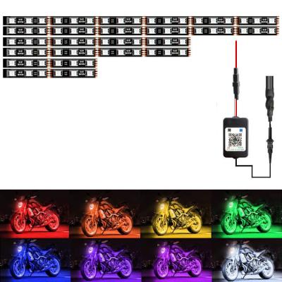 China Automotive Industry Car 6in1RGB LED Strip Lamp Remote USB APP Led Car Ambient Accessories Para Automobiles Atmosphere Decoration Lights Interior Light for sale