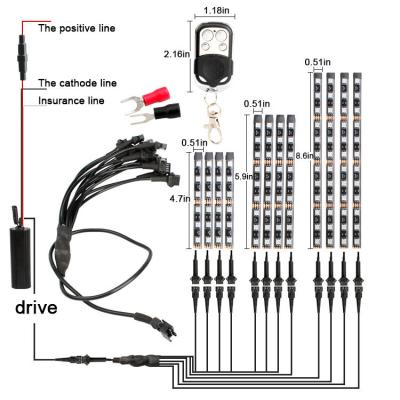 China Auto Industry Decoration RGB LED Ambient Lights Motorcycle1car12 Motorcycle Light Universal Wireless Interior Decorative Atmosphere Light for sale