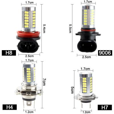 China PC 1156 1157 Super White H4 H7 H8 H11 9005 9006 33SMD LED Auto Fog Lamp Car Bulb 6000K With 5630 LED LENS Chip for sale