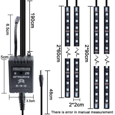 China Phone Control Car RGB LED Strip Light Atmosphere Lamps Car Interior Light With APP LED Car Underglow Strip Lights for sale