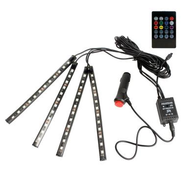 China Automotive Industry RGB 5050 Decorative Atmosphere Car Interior Remote Interior Ambient Strip Lights for sale