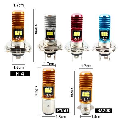 China Car Led Brake Light 8W COB 9-80V White H4 BA20D h6m P15D BA15D 6500K Led Motorcycle Head Light Motorbike Led Light for sale