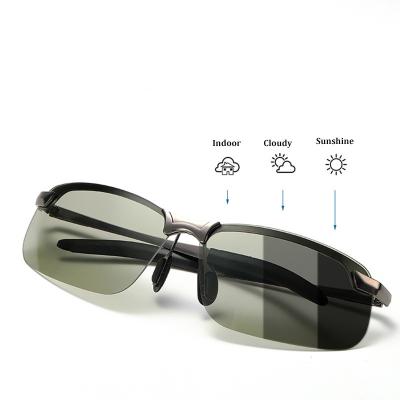 China TAC CE Factory Sale Amazon Anti-Reflective Outdoor Photochromic Fishing Motor Glasses Metal Glasses Light Hot Cheap Full Square Frame for sale