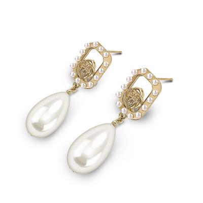 China New style FASHIONABLE hot earrings copper gold plated baroque pearl earrings fashion luxury earrings for sale