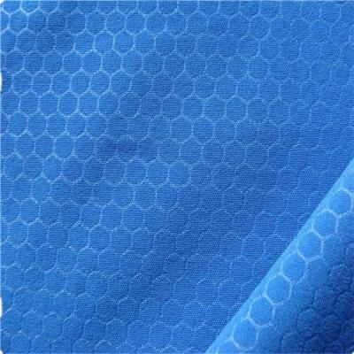 China Hot New Products Tear-resistant for smooth blue polyester spandex honeycomb embossed fabric for clothing for sale