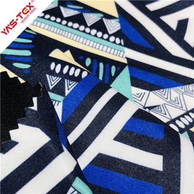 China Anti-static Bohemian Style Grid Stripe Printing Fabric Stripe Compound Fabric For Sportswear for sale