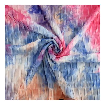 China New Fashion Brocade Tear-resistant Jacquard Fabric Spandex High Tie Dye Design For Yoga Dress for sale