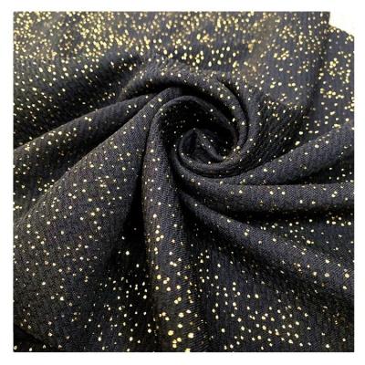 China Shimmer Tear-Resistant No MOQ Shinny Polyester Spandex Digital Printing Liverpool Bullet Fabric Gold Foil for sale