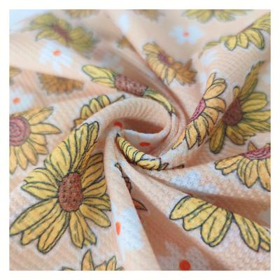 China New Digital Printed Fashion Waffle Cloth Polyester Tear-Resistant Fabric For Hoodies And Dress for sale