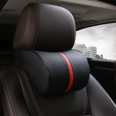 China Fashion Healthy Leather PU Memory Foam Car Headrest Pillow for sale