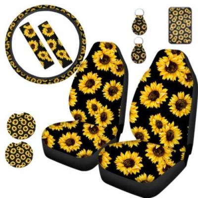 China Eco-friendly Sunflower Print Auto Car Seat Cover for sale