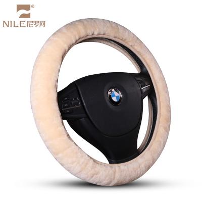 China Car Decorative Wool Sheepskin Steering Wheel Cover For Car for sale