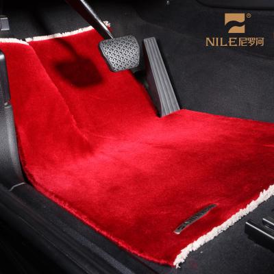 China Non-slip Car Carpet Mat Red Soft Wool Car Floor Mat Car Carpet Foot Mats for sale