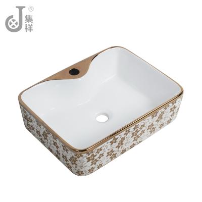 China Shampoo Sinks Made Of China Top Golden Color Paint Design Morocco Basin for sale