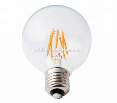 China IN-G80-8-E27 LED Filament Globe Bulb Lamp G35 G45 G80 G95 G125 G225 E26 E27 B22 2W 4W 8W LED Glass Filament Light G80 8W E27 for sale