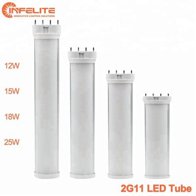 China Aluminum Alloy IN-2G11-18W 18 Watt SMD 2835 4 Pin Bar LED Socket Tube Lamp 12W 15W 18W 25W 2G11 Horizontal LED Tube Light for sale