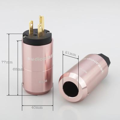 China Gold Plated Pair Audiocrast P106G USA Power Connector + IEC DIY Connector Power Plug AC Power Cable USA P106G Plug for sale