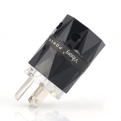 China Viborg VM503R Electrical Top Socket Power Plug Clear Transparent Pure Copper Rhodium Plated Hi End Socket Available IEC Connectors for sale