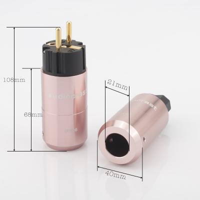 China Pair Audiocrast P106G Schuko EU Power Male Plug High Quality Residential/General Purpose IEC Connector For EU IEC AC Power Plug Audio Connector for sale