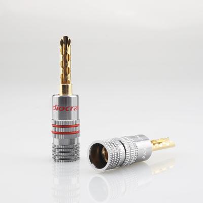 China 24K Audiocarst B842G Brass Banana Plug High Quality Gold Plated Connector With Gold BFA Banana Plug for sale