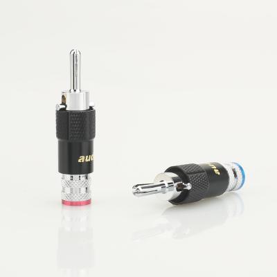 China audio & Video Banana Plug Rhodium Plated Self Locking HiFi Type Speaker Banana Connector for sale