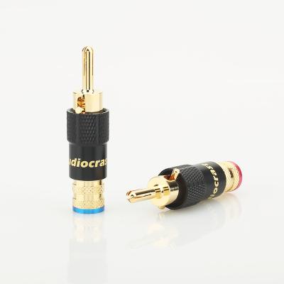 China audio & Video High End Gold Plated Banana Plug With Lock Speaker Amplifier HiFi Connector for sale